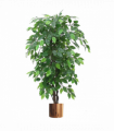 120cm Artificial Ficus Tree / Plant - Large Bushy Shape Copper Metal Planter