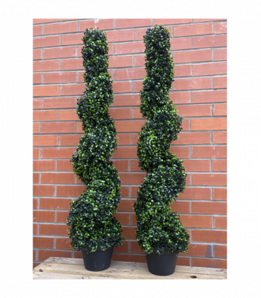 120cm Artificial Natural Boxwood Spiral Topiary