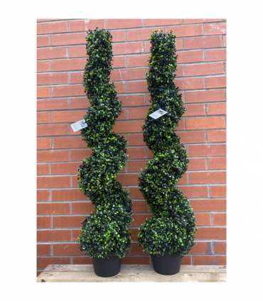 120cm Artificial Natural Boxwood Spiral Topiary