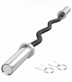 120cm EZ Curl Bar with Spring Clips, Barbell Bar for 5cm Weight Plates, 8kg