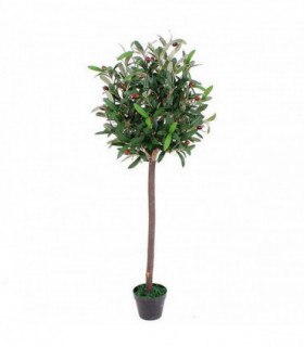 120cm Leaf Design UK Realistic Artificial Olive Tree in Black Plastic Pot