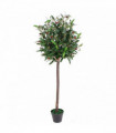 120cm Leaf Design UK Realistic Artificial Olive Tree in Black Plastic Pot