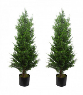 120cm Pair of Artificial Cypress Topiary