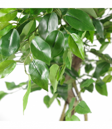 120cm Twisted Trunk Artificial Japanese Fruticosa Style Ficus Tree Copper Planter