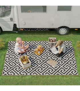 121x182cm Reversible Outdoor Rug Portable Plastic Straw RV  Outsunny