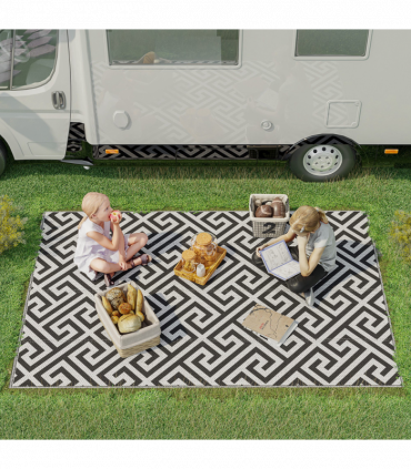 121x182cm Reversible Outdoor Rug Portable Plastic Straw RV  Outsunny