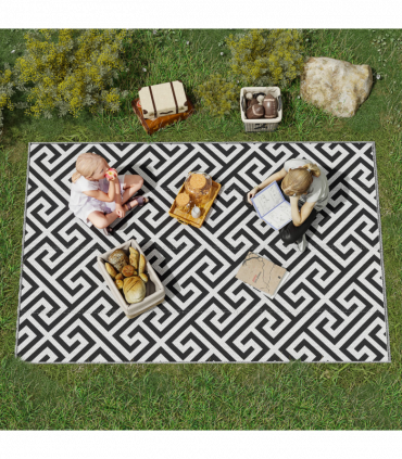 121x182cm Reversible Outdoor Rug Portable Plastic Straw RV  Outsunny