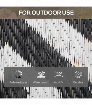 121x182cm Reversible Outdoor Rug Portable Plastic Straw RV  Outsunny