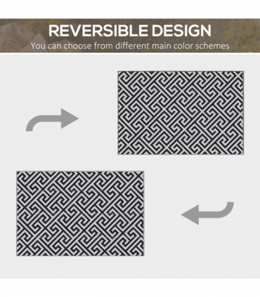 121x182cm Reversible Outdoor Rug Portable Plastic Straw RV  Outsunny