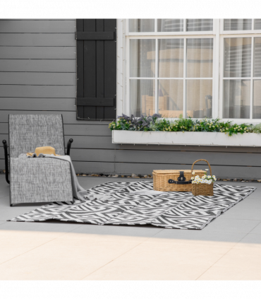 121x182cm Reversible Outdoor Rug Portable Plastic Straw RV  Outsunny