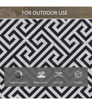 121x182cm Reversible Outdoor Rug Portable Plastic Straw RV  Outsunny