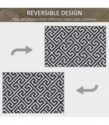 121x182cm Reversible Outdoor Rug Portable Plastic Straw RV  Outsunny