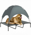 122 cm Elevated Pet Bed Dog Cot Tent with Canopy Instant Shelter Outdoor Grey