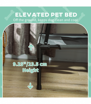 122 cm Elevated Pet Bed Dog Cot Tent with Canopy Instant Shelter Outdoor Grey