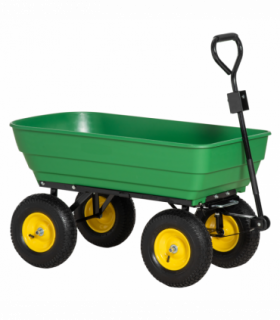 Garden Cart Green 118cm x 58cm x 102cm Powder Coated Steel Heavy-Duty Plastic