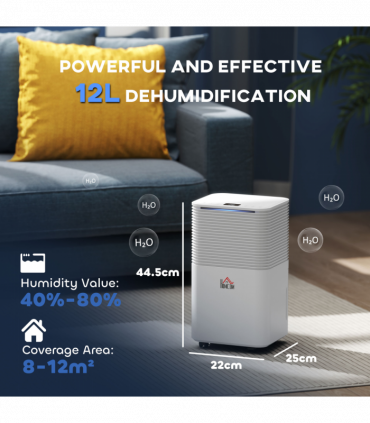 12L/Day 2000ML Portable Quiet Dehumidifier 3 Modes Home,