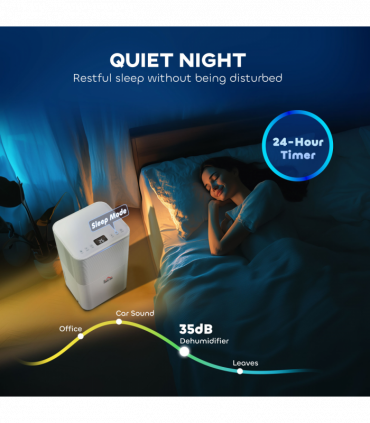 12L/Day 2000ML Portable Quiet Dehumidifier 3 Modes Home,