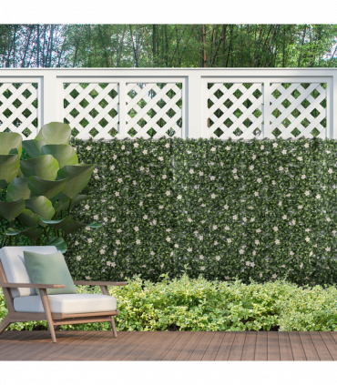 12PCS Artificial Boxwood Panel Faux Rhododendron Greenery Backdrop 50x50cm