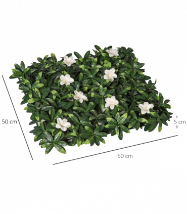 12PCS Artificial Boxwood Panel Faux Rhododendron Greenery Backdrop 50x50cm