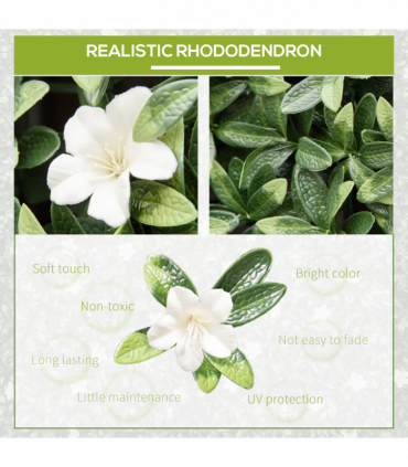 12PCS Artificial Boxwood Panel Faux Rhododendron Greenery Backdrop 50x50cm