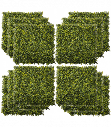 Artificial Boxwood Wall Panels Green 50cm x 50cm x 5cm 12PCS Grass Privacy Fence