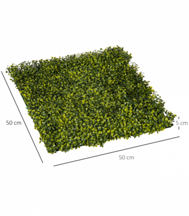 Artificial Boxwood Wall Panels Green 50cm x 50cm x 5cm 12PCS Grass Privacy Fence