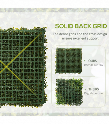 Artificial Boxwood Wall Panels Green 50cm x 50cm x 5cm 12PCS Grass Privacy Fence
