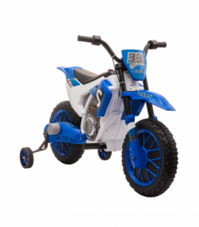 Kids Electric Motorbike Ride-On Motorcycle Training Wheels - Blue 12V 3-5 Years