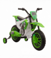 Kids Electric Motorbike 12V Ride-On Motorcycle Training Wheels - Green 3-5 years