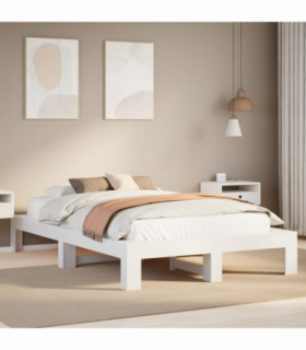vidaXL Bed Frame without Mattress White 120x190 cm Small Double Solid Wood Pine