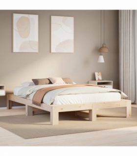 vidaXL Bed Frame without Mattress 140x190 cm Solid Wood Pine