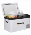 12V Portable Car Refrigerator w/ Inner LED Light Indoor Outdoor, 25L Outsunny