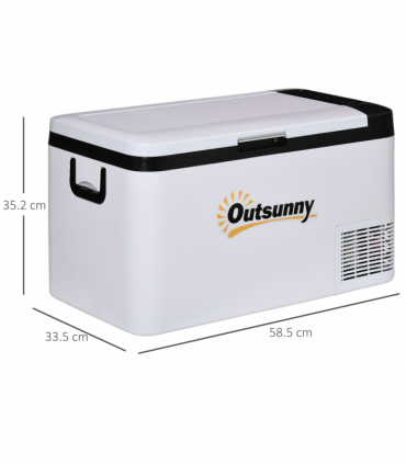 12V Portable Car Refrigerator w/ Inner LED Light Indoor Outdoor, 25L Outsunny