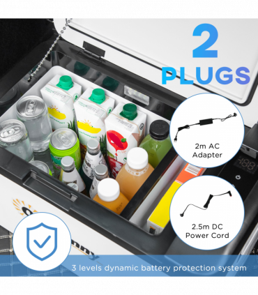 12V Portable Car Refrigerator w/ Inner LED Light Indoor Outdoor, 25L Outsunny