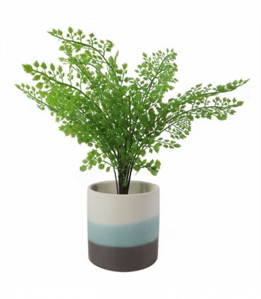 12cm Blue Sand Stripe Ceramic Planter