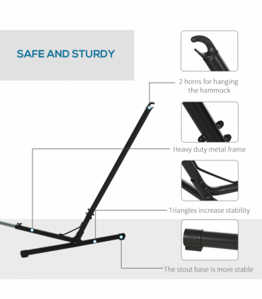 12ft/3.8m Hammock Stand Adjustable Universal Fit Garden Camping Picnic