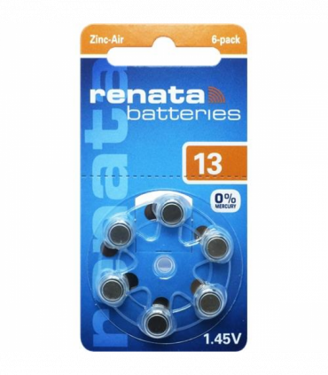 13 ZA RENATA HEARING AID BATTERIES 6PK