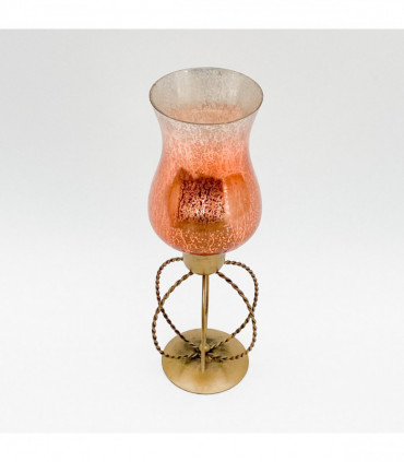 Candle holder 13" gold hand finished tea light cozy atmosphere elegant