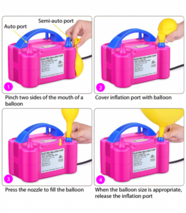 13000pa Electric Balloon Inflator Pump With Dual Nozzle Party Air Blower Xmas UK