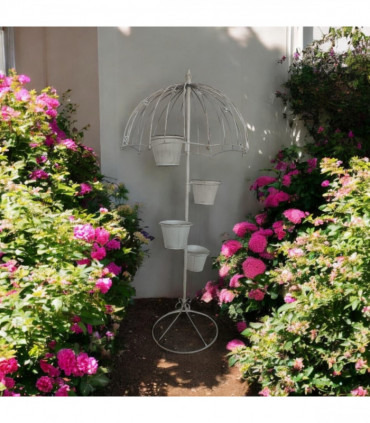 130CM CREAM METAL GARDEN PLANTER