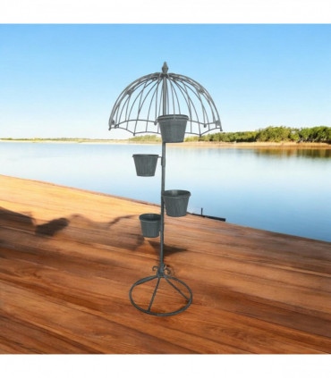 130CM GREY METAL GARDEN PLANTER