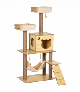 130cm Cat Tree for Indoor Cats, Multi-Level Plush Cat Tower