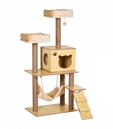 130cm Cat Tree for Indoor Cats, Multi-Level Plush Cat Tower
