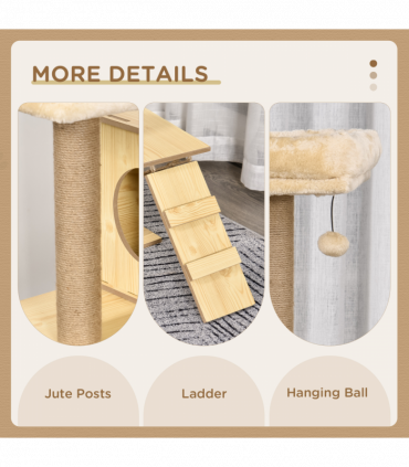130cm Cat Tree for Indoor Cats, Multi-Level Plush Cat Tower