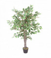 130cm LARGE Realistic White Edge Ficus Artificial Plant Tree