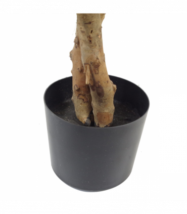 130cm Variegated White/Green Bushy Ficus Tree Gold Metal Planter