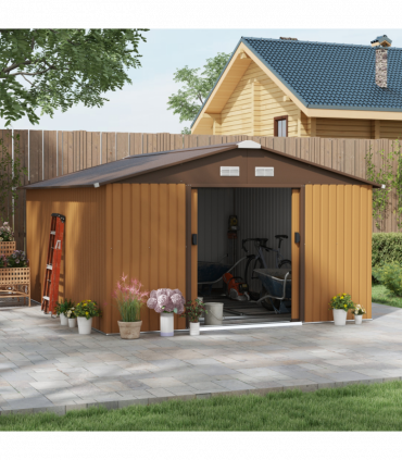 13ft x 11ft Metal StorageFoundation Vent Doors Yellow