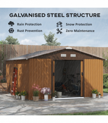 13ft x 11ft Metal StorageFoundation Vent Doors Yellow