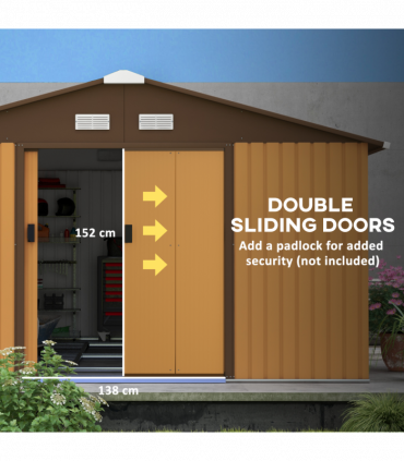 13ft x 11ft Metal StorageFoundation Vent Doors Yellow