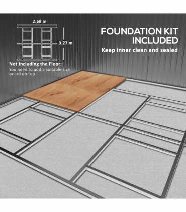 13ft x 11ft Outdoor Roofed Metal Storage Shed Foundation Vent & Doors Green